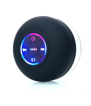  hot sale portable mini waterproof suction cup BT 5.0 speaker LED colorful light shower wireless speaker